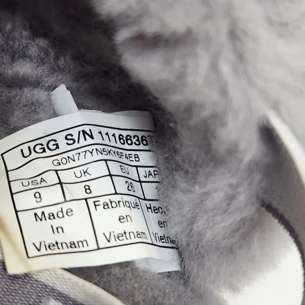 Ugg Oh Yeah Gray Shearling Slingback Slippers Toddle Size 9 Slip On Fuzzy